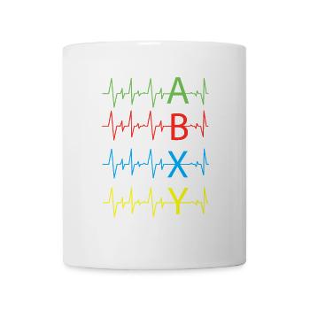 Colorful Heartbeat Gaming A B X Y Controller - Mug - white - Front