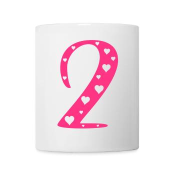 2 Anniversaire avec cœur - Mug blanc - blanc - Devant
