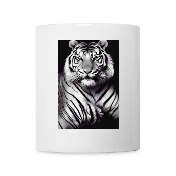 Tigre noir et blanc - Mug blanc - blanc - Devant