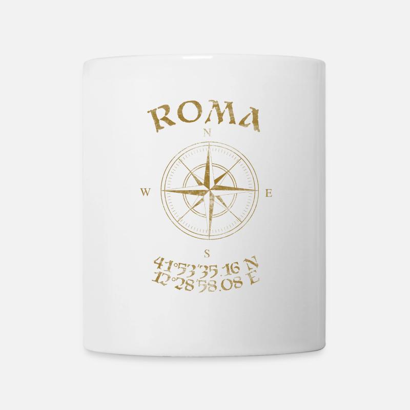 Compass GPS coordinates Roma - Mug - white
