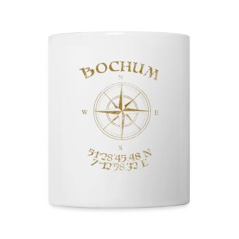 Kompass GPS Koordinaten Bochum - Tasse - Weiß - Vorne