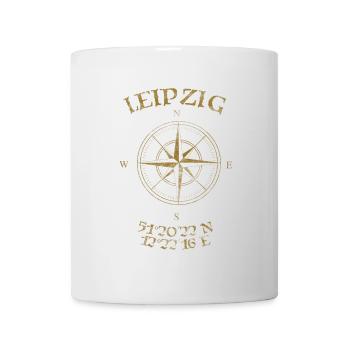 Kompass GPS Koordinaten Leipzig - Tasse - Weiß - Vorne