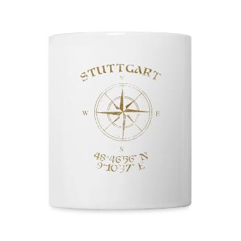 Kompass GPS Koordinaten Stuttgart - Tasse - Weiß - Vorne