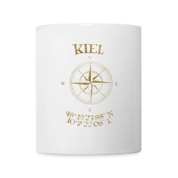 Kompass GPS Koordinaten Kiel - Tasse - Weiß - Vorne
