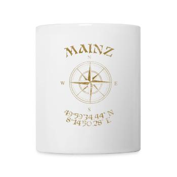 Kompass GPS Koordinaten Mainz - Tasse - Weiß - Vorne