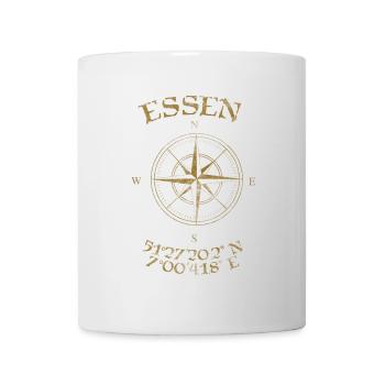 Kompass GPS Koordinaten Essen - Tasse - Weiß - Vorne