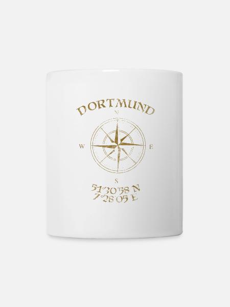 Kompass GPS Koordinaten Dortmund - Tasse - Weiß