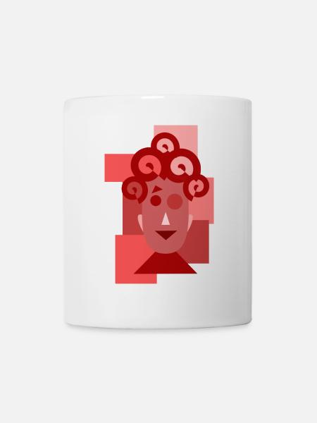 VISAGE FEMME ASYMETRIQUE - Mug blanc - blanc