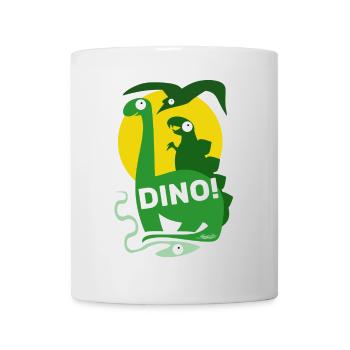 DINO ! Dinosaurier Brontosaurus Kinder Comic - Tasse - Weiß - Vorne