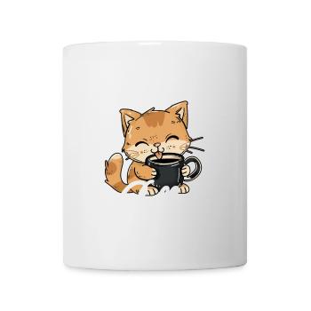 Chat Café Mais Premier Café Matin Grouch Drôle - Mug blanc - blanc - Devant