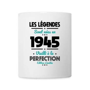 80-jähriges Jubiläum - 1945 werden Legenden geboren - Tasse - Weiß - Vorne