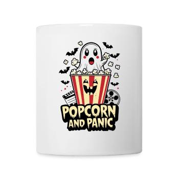 Popcorn et conception de panique - Mug blanc - blanc - Devant