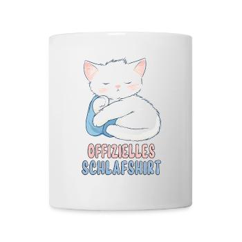 Official Sleep Shirt Cat Pajamas Cute Animal - Mug - white - Front
