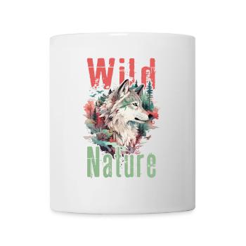 Wolf Wolf's Head Forest Nature Mountains Wilderness Colorful - Mug - white - Front