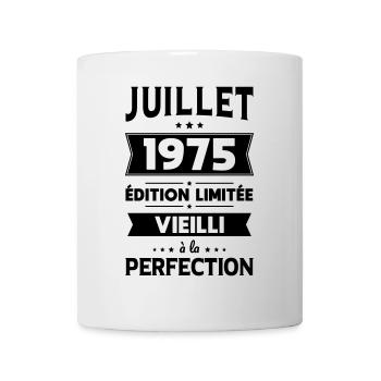 Anniversaire 50 ans - Juillet 1975 Perfection - Mug blanc - blanc - Devant