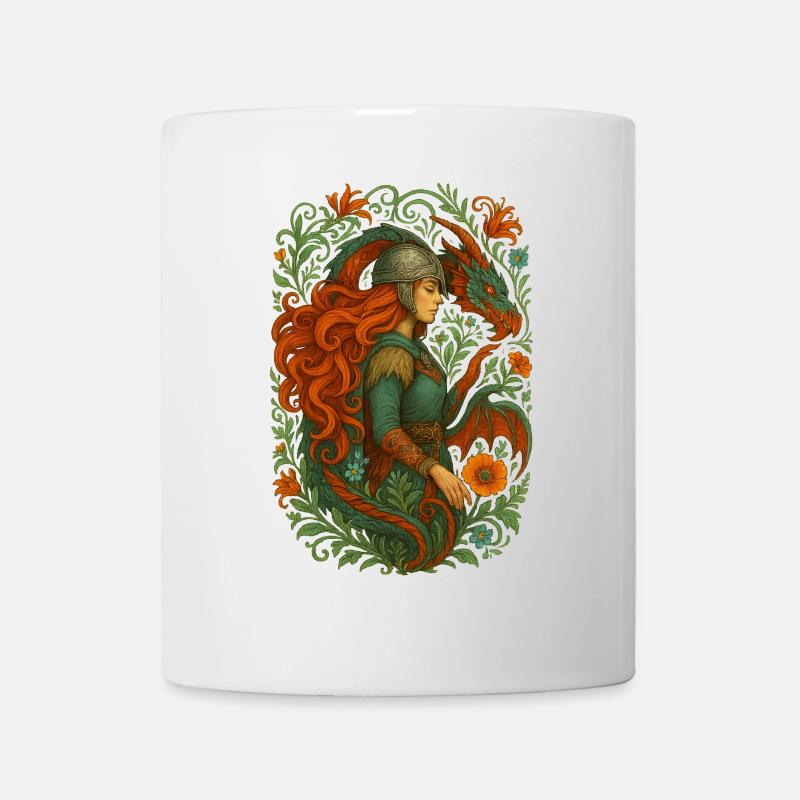Wikingerin & Drache – Mystisches Nordland - Tasse - Weiß