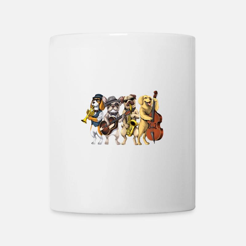 Hunde Jazzmusiker - Tasse - Weiß