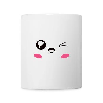 Süßes Smile Gesicht Happy Face - Tasse - Weiß - Vorne