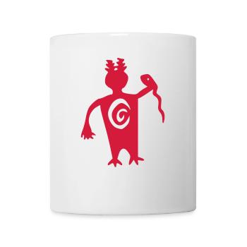 vecteur chaman pétroglyphes - Mug blanc - blanc - Devant