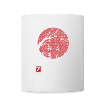 Seven virtues of the samurai Japanese writing - Mug - white - Front