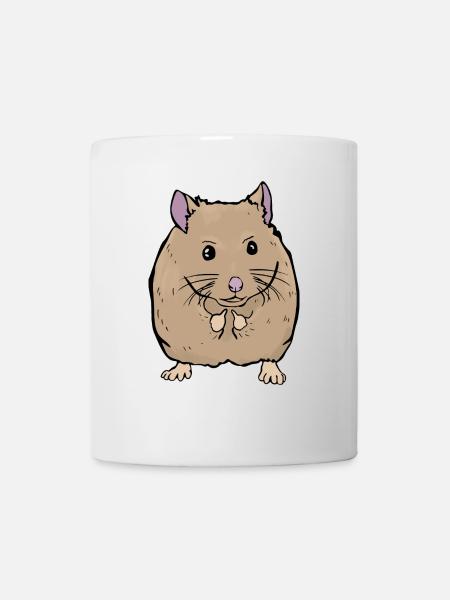 Sweet mouse shows middle finger funny gift - Mug - white