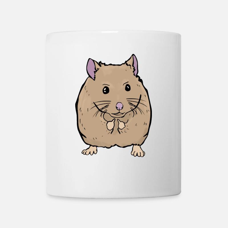 Sweet mouse shows middle finger funny gift - Mug - white
