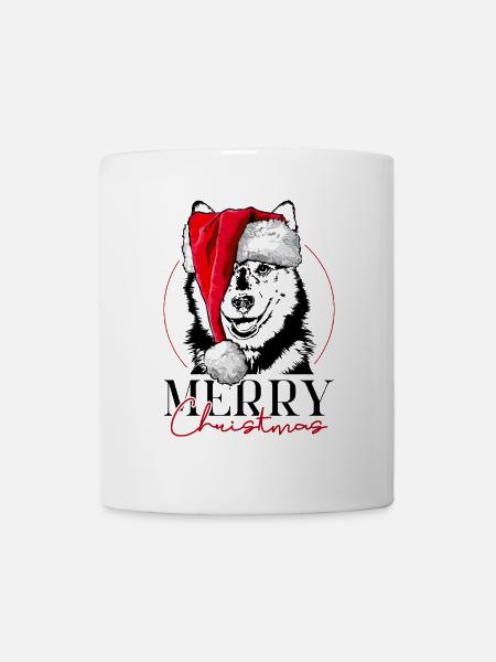 Père Noël Joyeux Noël Chien Wilsigns - Mug blanc - blanc