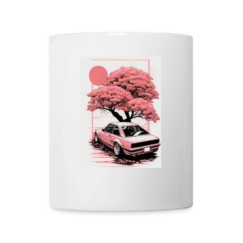 Vintage Cherry Blossom Sakura Car Design - Mug blanc - blanc - Devant