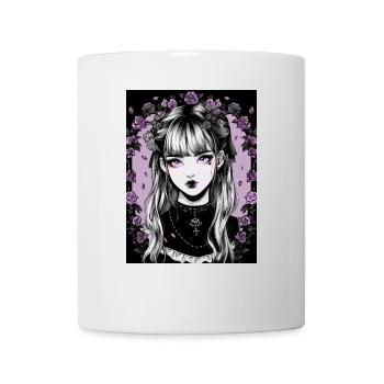 Fille d’anime gothique - Mug blanc - blanc - Devant