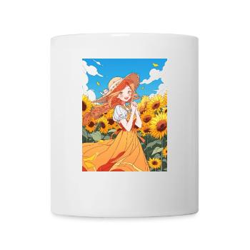 Anime Fille Tournesols - Mug blanc - blanc - Devant