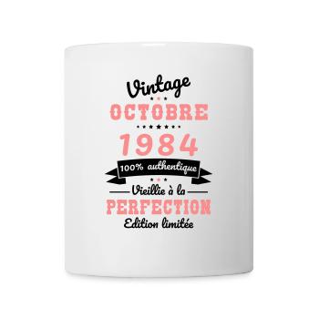 40 Jahre Jubiläum - Jahrgang - Oktober 1984 - Tasse - Weiß - Vorne
