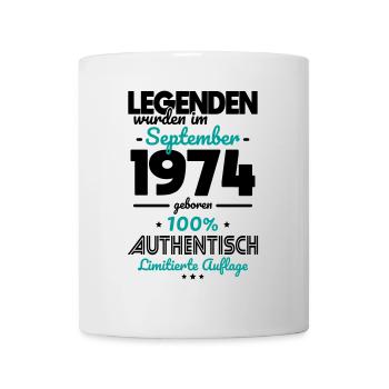 50e anniversaire - Les légendes ont été créées en septembre 1974 - Mug blanc - blanc - Devant