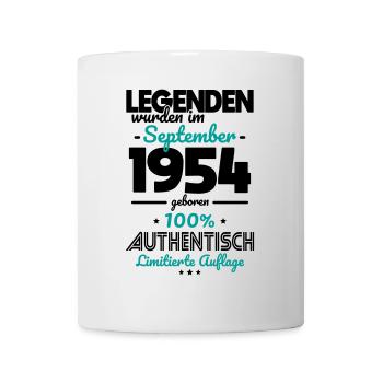 70. Geburtstag - Legenden wurden im September 1954 - Tasse - Weiß - Vorne