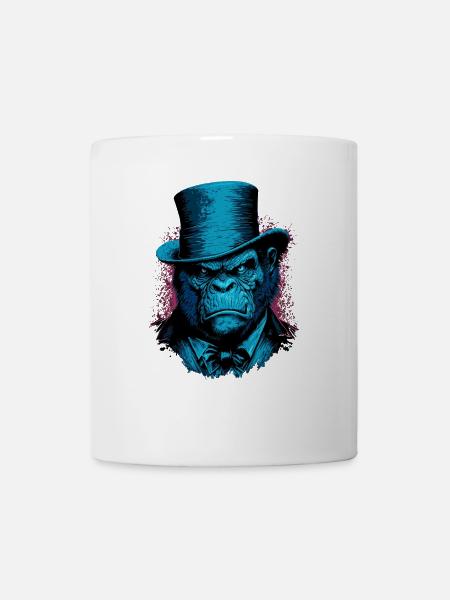 Gorilla mit Hut - Tasse - Weiß