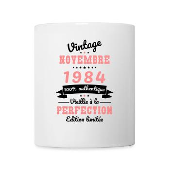 40 Jahre Jubiläum - Jahrgang - November 1984 - Tasse - Weiß - Vorne