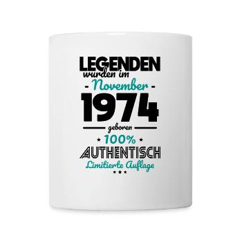 50th Birthday - Legends were created in November 1974 - Mug - white - Front