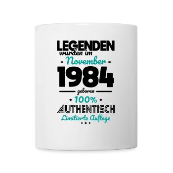 40e anniversaire - Les légendes ont été faites en novembre 1984 - Mug blanc - blanc - Devant