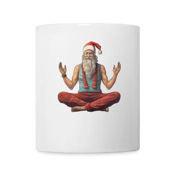 Weihnachtsmann Yoga - Tasse - Weiß - Vorne