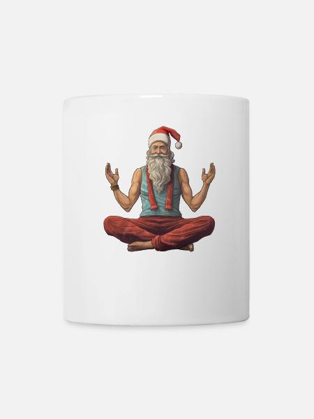 Weihnachtsmann Yoga - Tasse - Weiß