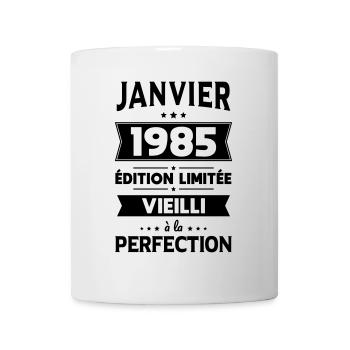Anniversaire 40 ans - Janvier 1985 Perfection - Mug blanc - blanc - Devant