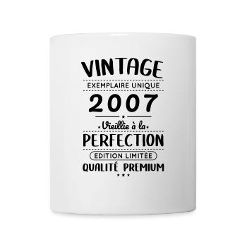 Anniversaire 18 ans - Vintage 2007 - Mug blanc - blanc - Devant