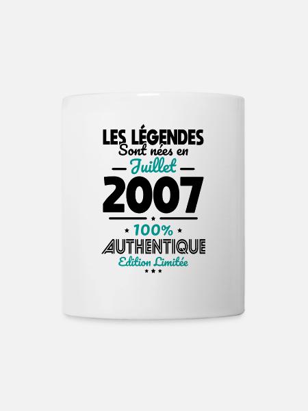 18. Geburtstag - Legenden geboren im Juli 2007 - Tasse - Weiß