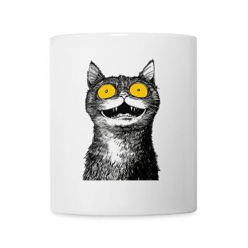 Schwarz-weiße Nashornkatze - Tasse - Weiß - Vorne