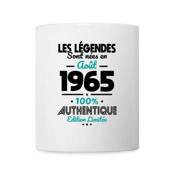 60th Birthday - Legends born August 1965 - Mug - white - Front