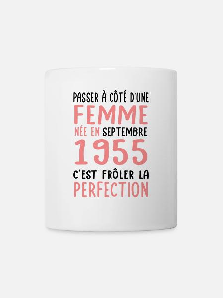 Anniversaire 70 ans - Née en Septembre 1955 - Mug blanc - blanc