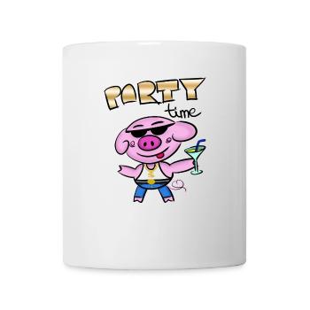 Lustiges Party Schwein - Tasse - Weiß - Vorne