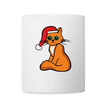 Cute christmas kitten, cat - Mug blanc - blanc - Devant