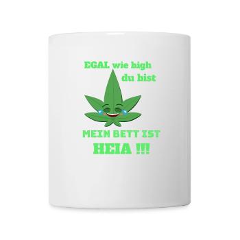 Lustiger Spruch mit Hanf ,Cannabis als Geschenk. - Tasse - Weiß - Vorne