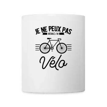 t shirt vélo, je ne peux pas j'ai vélo - Mug blanc - blanc - Devant