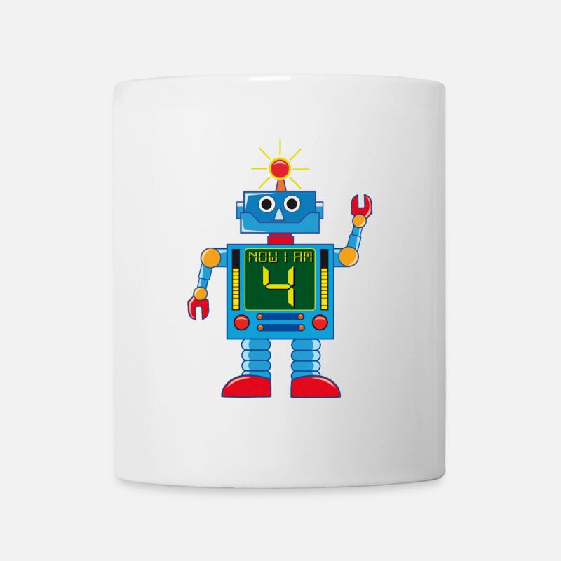 Roboter ich bin 4 - Tasse - Weiß